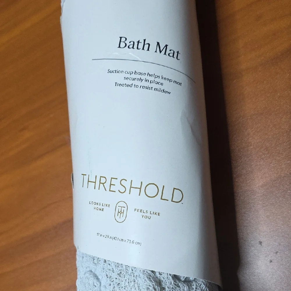 Threshold Textured White Bath Mat